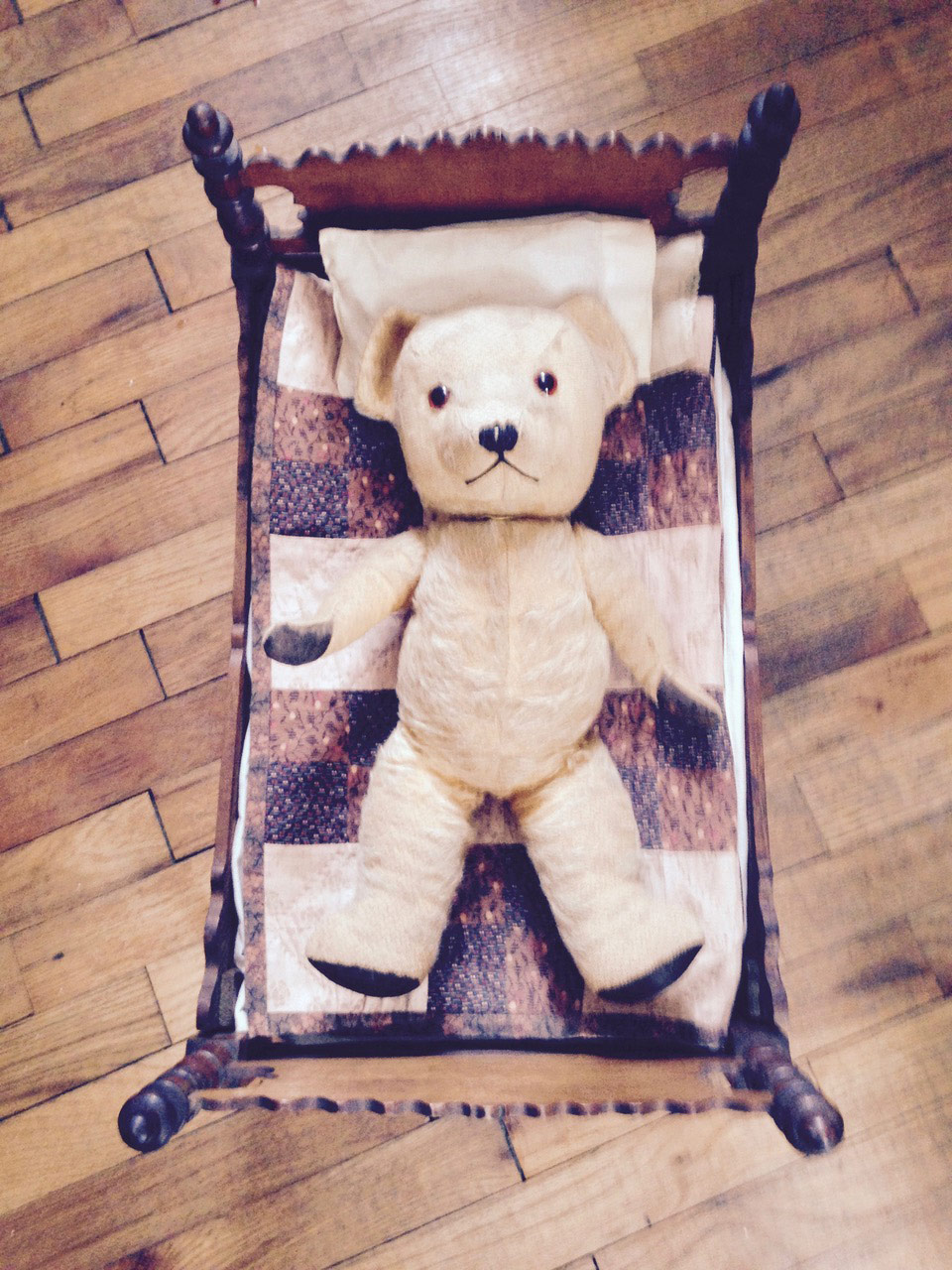 Teddy in antique bad